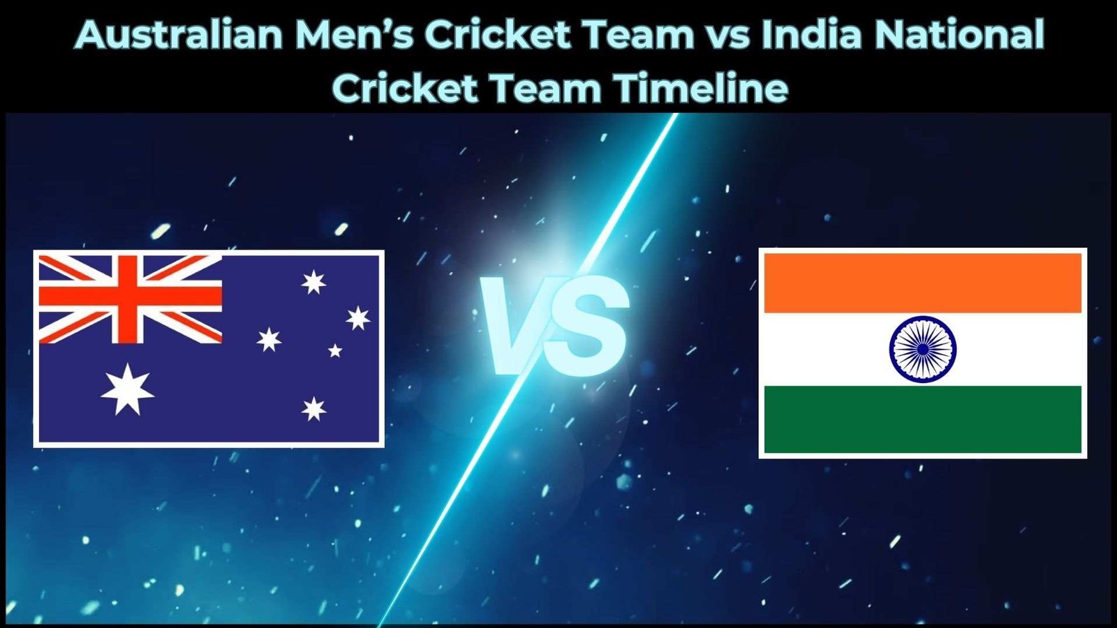 australian men’s cricket team vs india national cricket team timeline